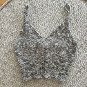 Gray Knit Cami Cropped Tank